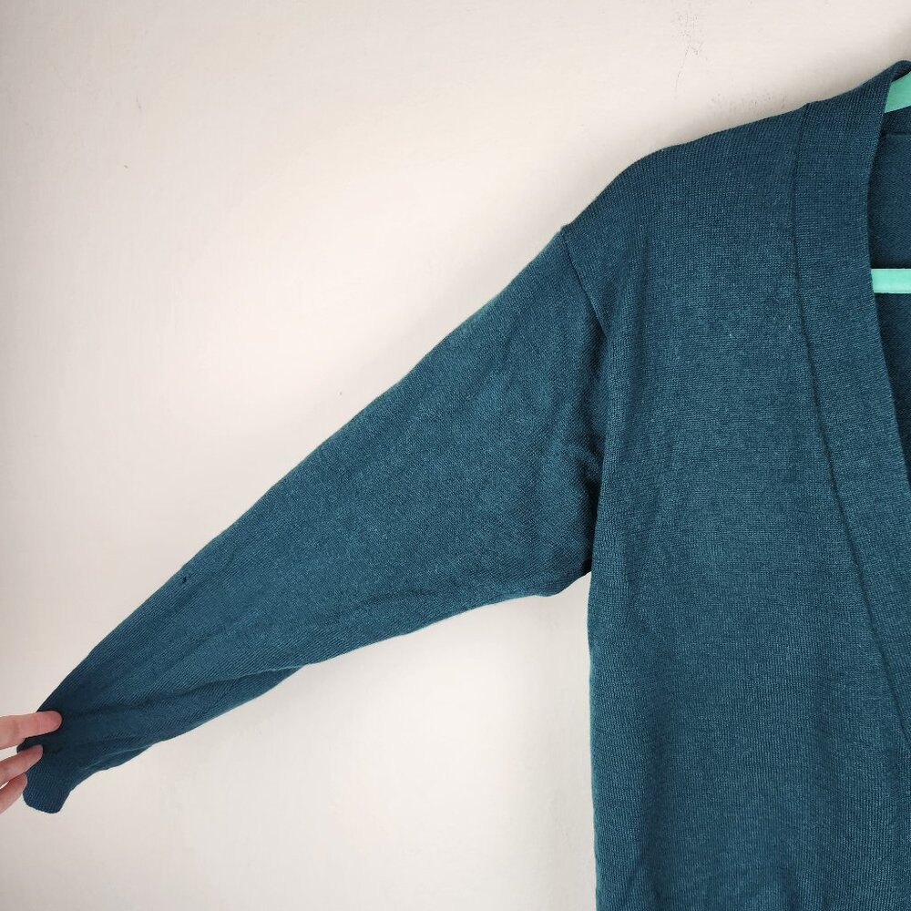 Charter Club Classic 100% Merino Wool Green Cardigan Sweater sz S flaw - Picture 5 of 12